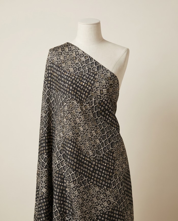 Italian Silk Printed (Ken Scott) — Green Diamond