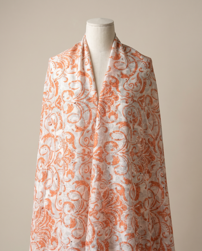Ken Scott Studded — Peach Scrollwork