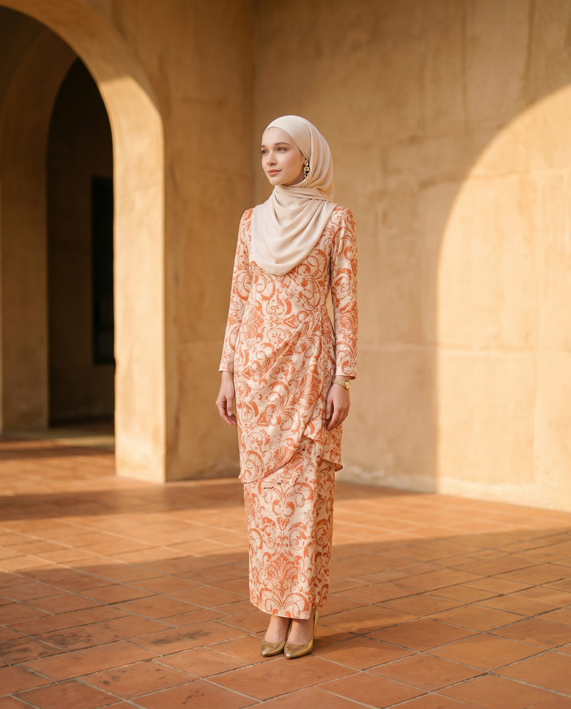 Peach Scrollwork