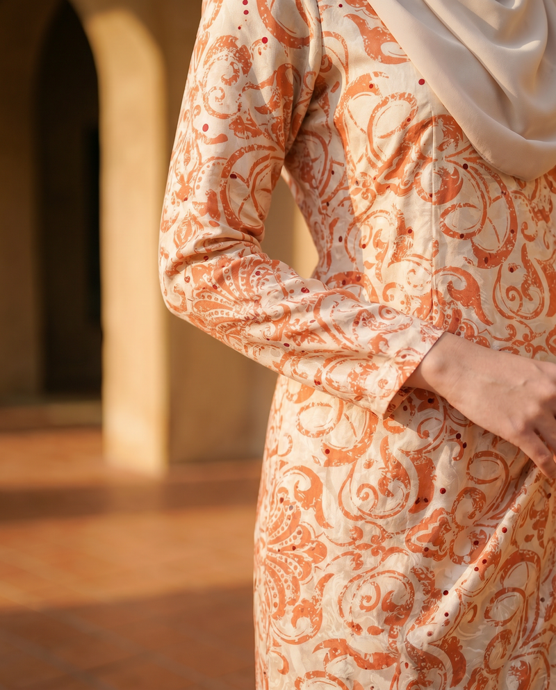 Peach Scrollwork