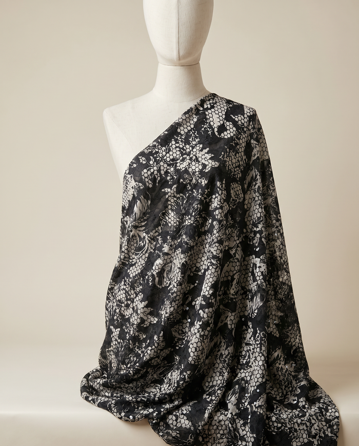 Ken Scott Studded — Black Floral Lace