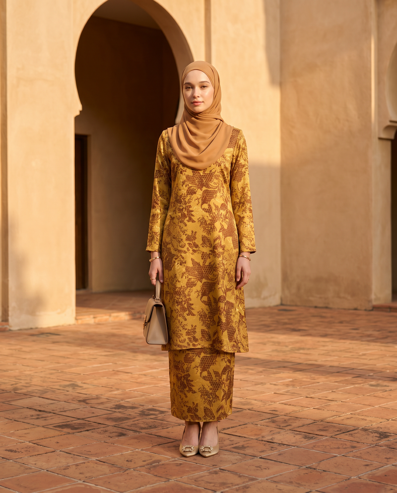 Mustard Floral Lace