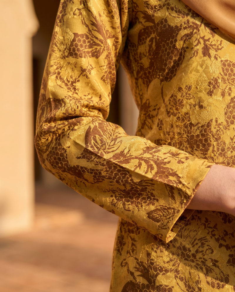 Mustard Floral Lace