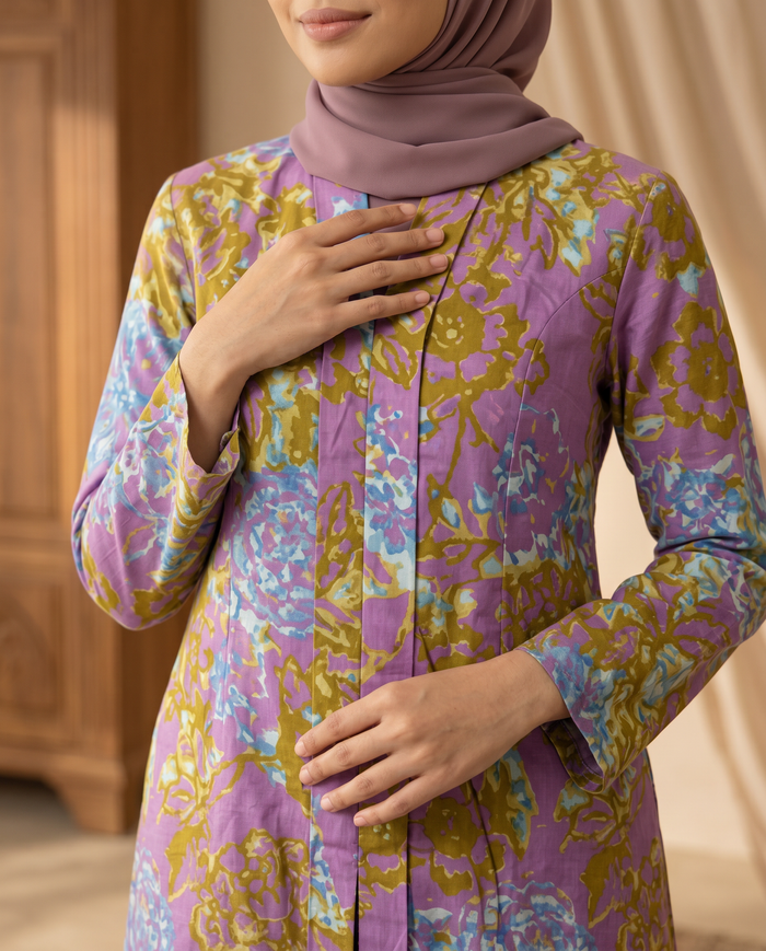 Kebaya Aalia Swiss Cotton — Purple Orchid