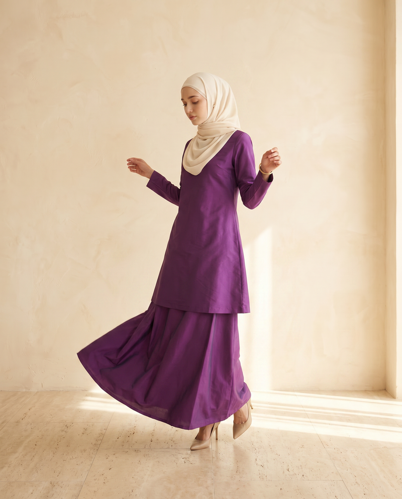 Baju Kurung Kemboja Plain Tafetta