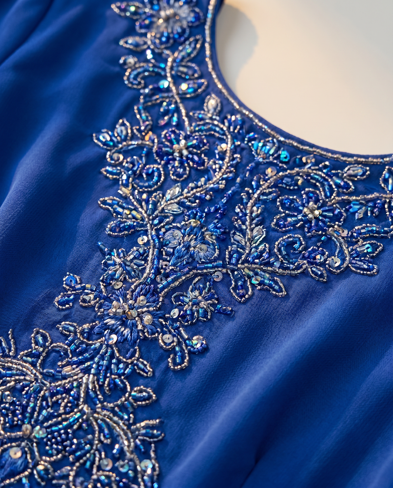 Baju Kurung Chiffon Plain Embroidery