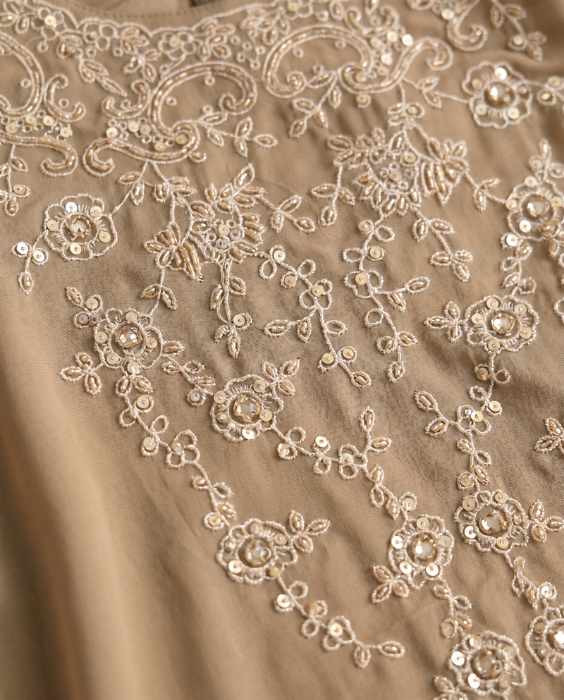 Baju Kurung Chiffon Plain Embroidery