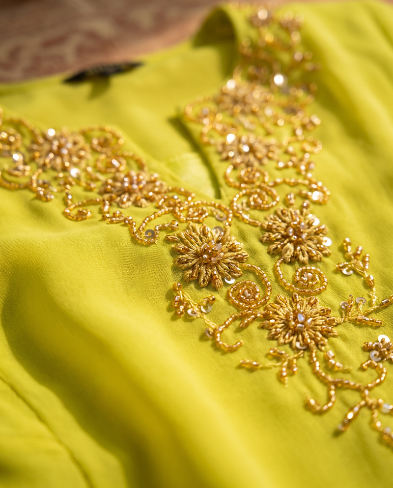 Baju Kurung Chiffon Plain Embroidery