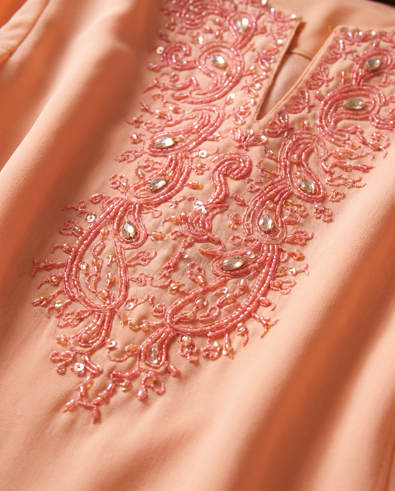 Baju Kurung Chiffon Plain Embroidery