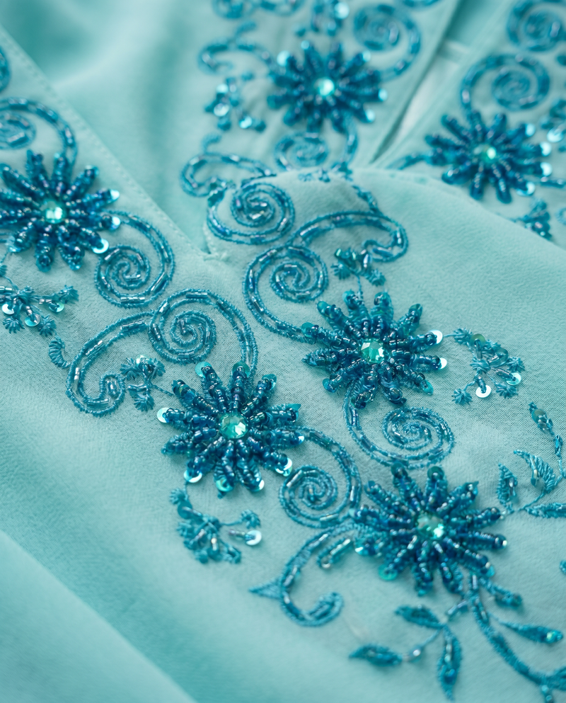 Baju Kurung Chiffon Plain Embroidery