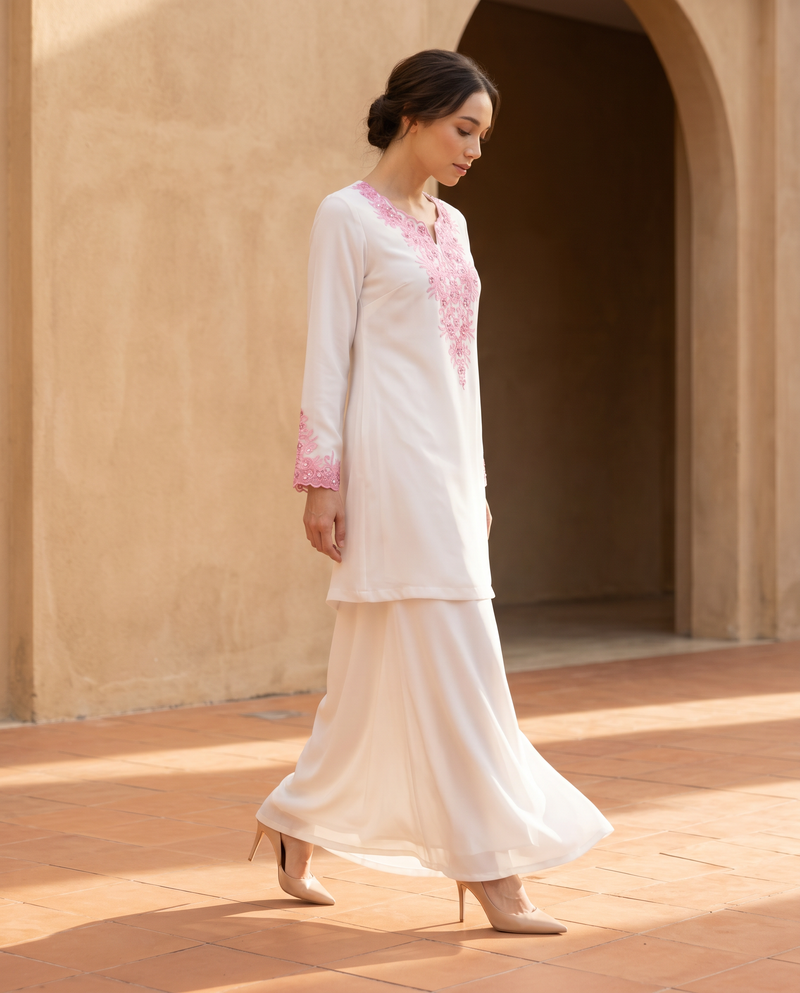 Baju Kurung Chiffon Plain Embroidery