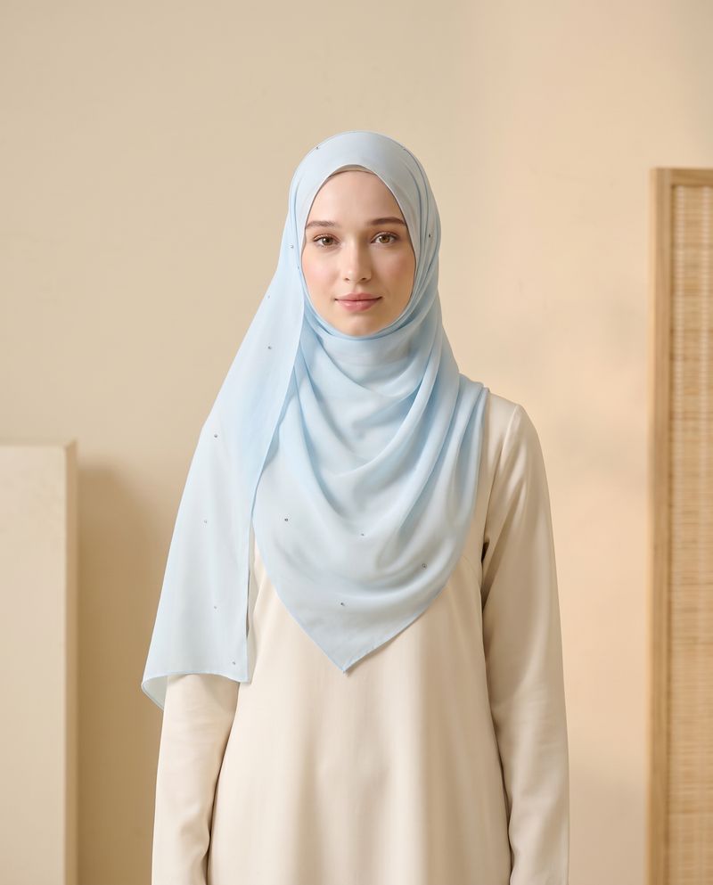 Selendang Chiffon Plain Batu