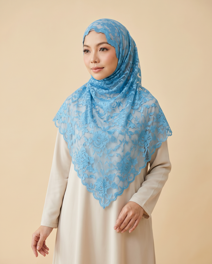Selendang Japanese Lace — Blue