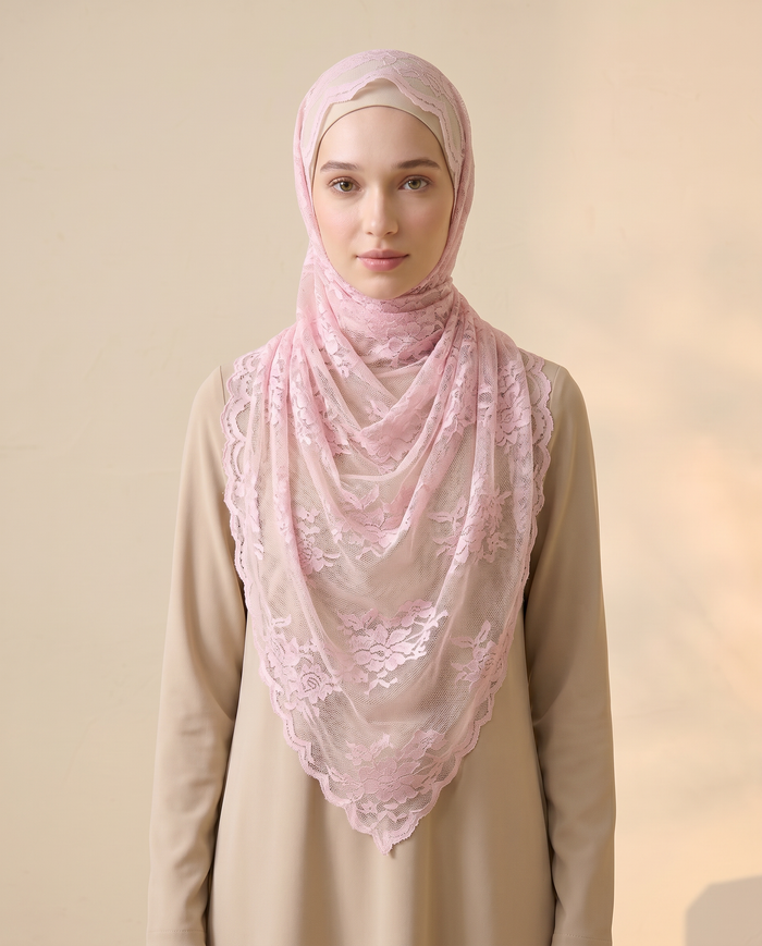Selendang Japanese Lace — Pink