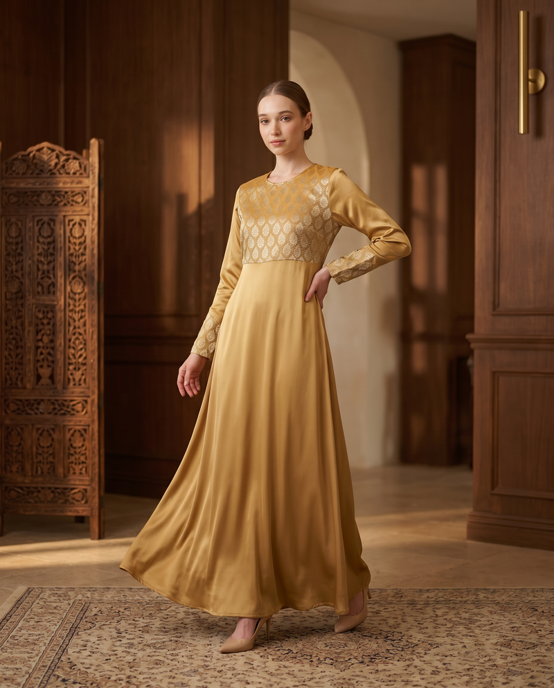 Jubah Songket Soft Satin
