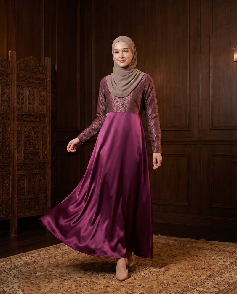 Jubah Songket Soft Satin