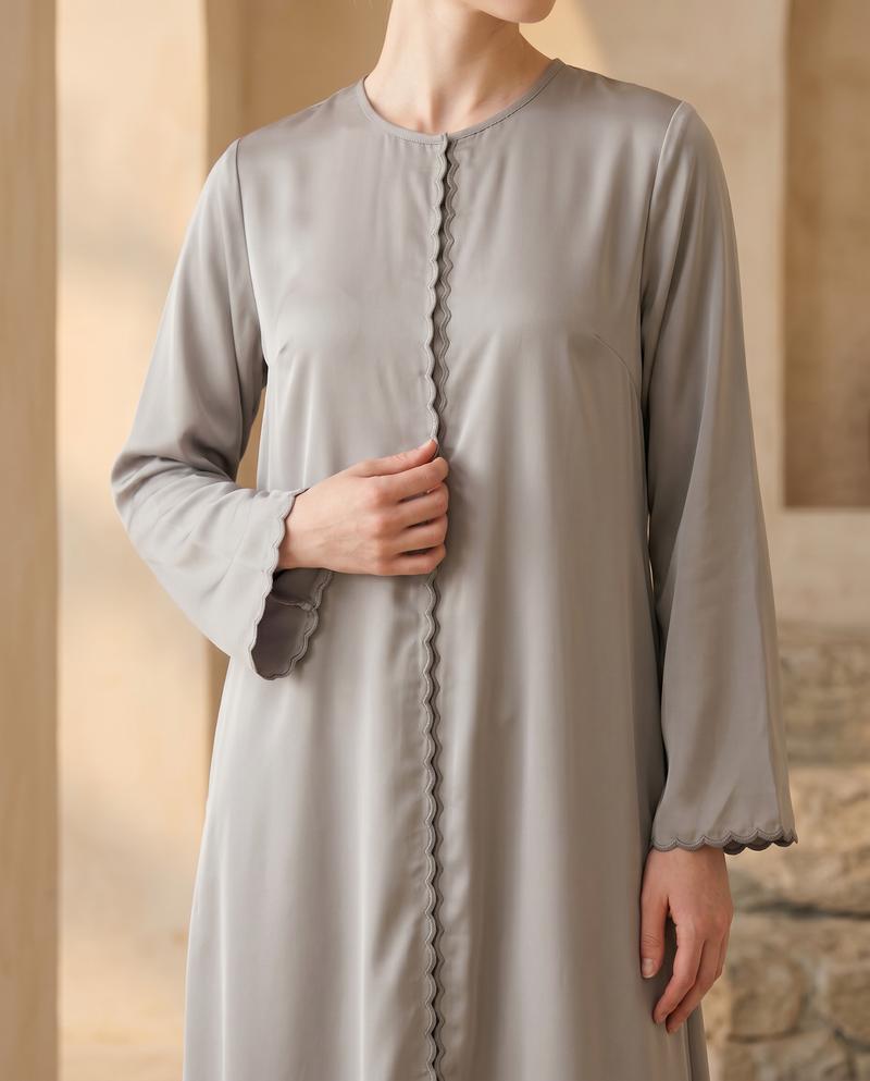 Baju Kurung Lace Dewasa Orange Brick — Grey — bodycrop