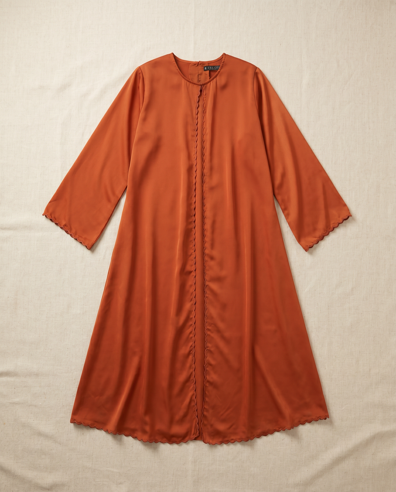 Baju Kurung Lace Dewasa Orange Brick — Orange Brick — flatlay