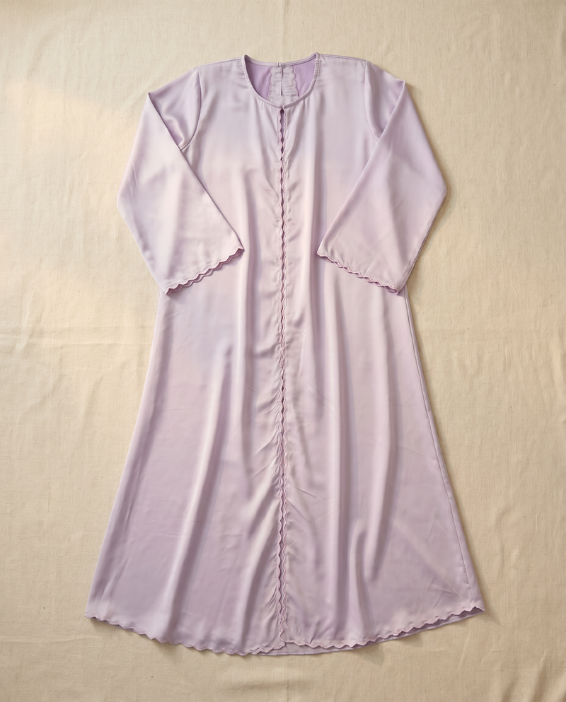 Baju Kurung Lace Dewasa Orange Brick — Purple — flatlay