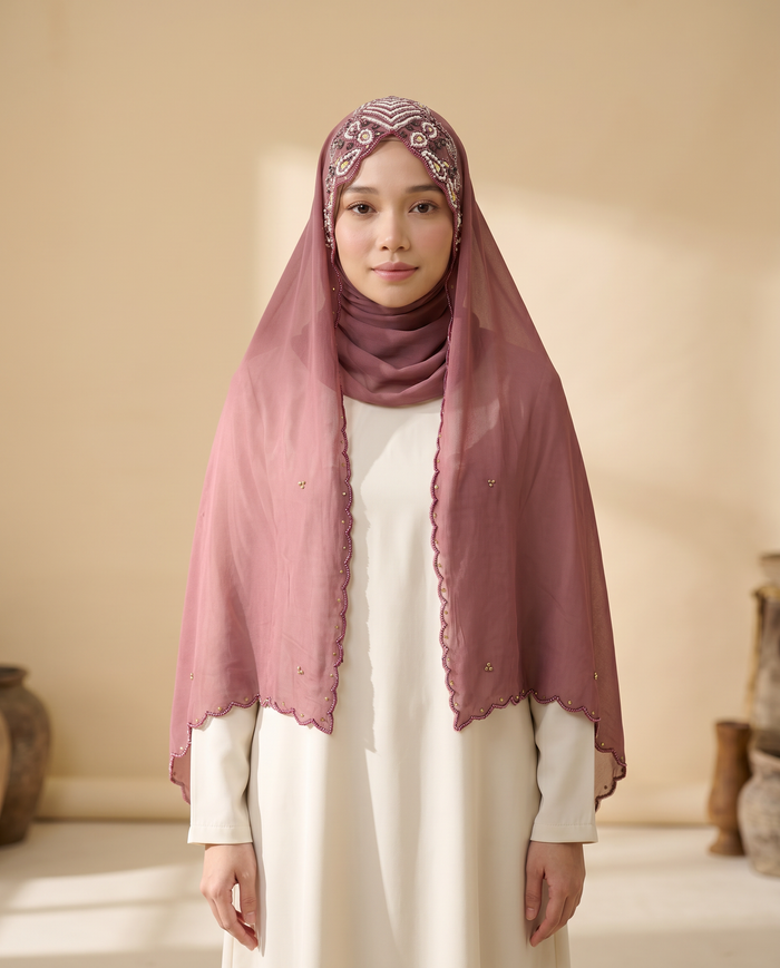 Veil Chiffon Stone — Dusty Pink