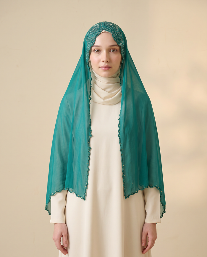 Veil Chiffon Stone — Teal Green